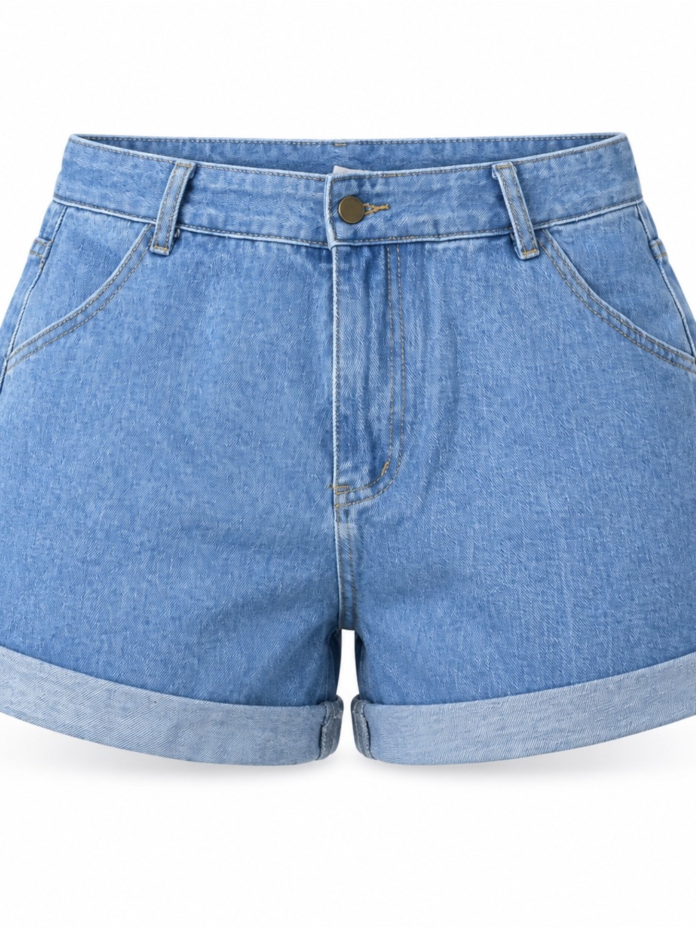& Other Stories Light Blue Denim Rolled-Hem Shorts